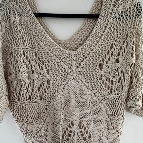 Boho Knit Sweater Top Crochet - Picture 2 of 5
